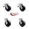 Service Caster 6 Inch Glass Filled Nylon Swivel Caster Set Roller Bearing 2 Total Lock Brake SCC-TTL30S620-GFNR-2-S-2 - alternate 6